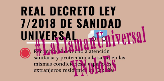 Acción REDER: Concentración frente al Ministerio para protestar por la exclusión sanitaria de cientos de personas migrantes a pesar de que hace un año se aprobara el Real Decreto-Ley 7/2018 sobre acceso universal al Sistema Nacional de Salud